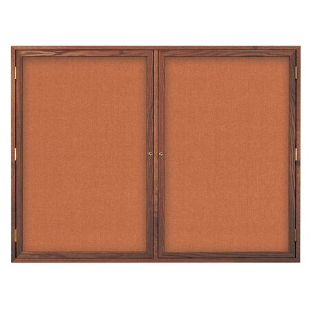 United Visual Products Double Door Indoor Enclosed Easy Tack Bo UV304EZ-GREEN-BLACK